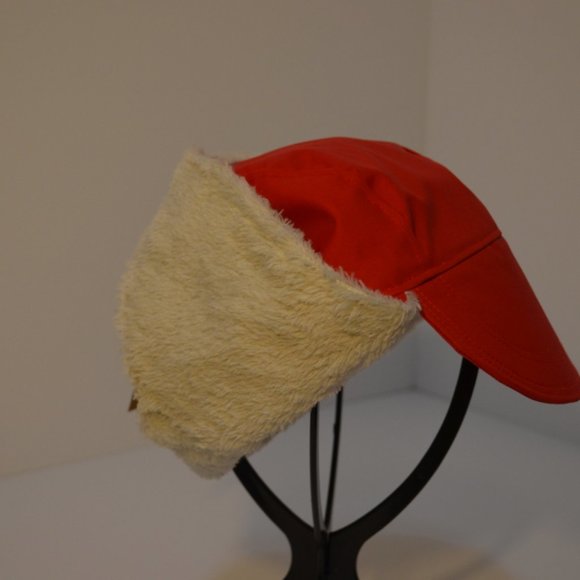 Homemade Musher Hat Red Waterproof Nylon Upper Shell White Fleece Inner Shell OS - Picture 10 of 16